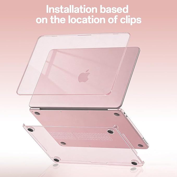 Case Compatible with MacBook Neo 13 inch Laptop 2026 (Model A3404), Scratch Resistant Protective Hard Shell Cover, Crystal Blush