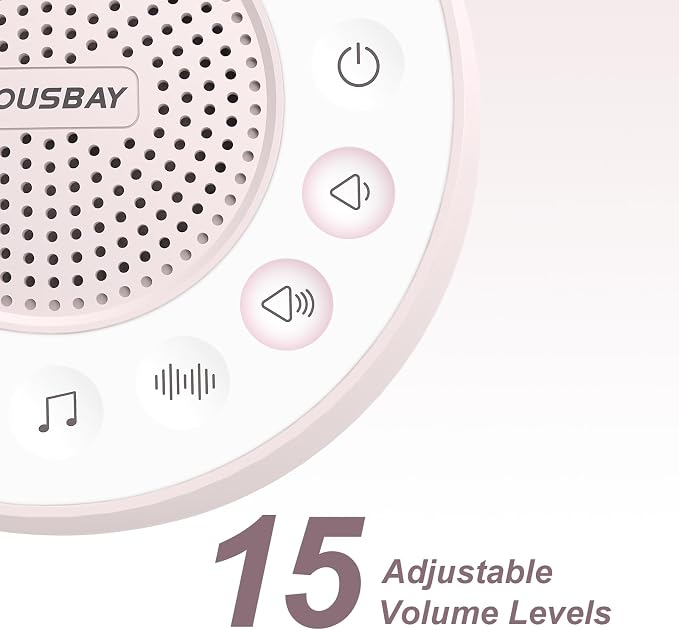 Housbay White Noise Machine with 31 High Fidelity Soothing Sounds, 5W High Power Loud Enough Speaker, Easy Volume Control, Sleep Timer, Sound Machine for Baby, Kids, Adults, Light Sleeper