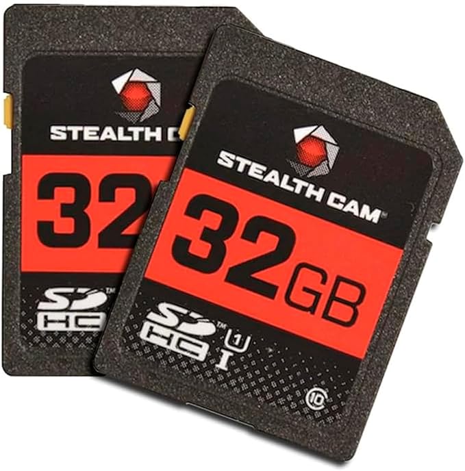 STEALTH CAM SD Card - High-Speed Data Transferring Storage Game Trail Hunting Scouting Photo Video Recording Cameras, 32GB SD Card (2 Pack)