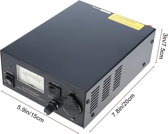 13.8V 30A DC Power Supply, Analog Regulated Bench Power Converter with Car Cigarette Lighter Socket & Noise Offset, AC to DC Converter for HAM Radio, CB Radio, Lab & Hobby Use