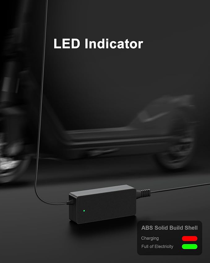 VHBW 42V Replacement Compatible with WERHY H5 H7 Electric Scooter Charger – Fast & Safe Charging for 36V Lithium Battery