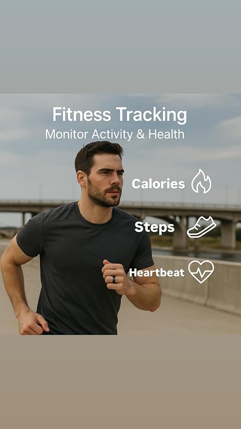 Smart Ring for Women & Men - Heart Rate, Blood Oxygen, Sleep Tracker | Waterproof IP68 | 12-Day Battery | Heart Rate, Steps, Calories Monitor | Comfort Fit Wearable Tech Accessory Ring