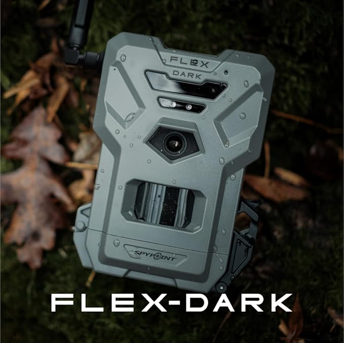 SPYPOINT Flex-Dark Ultimate Pack with SD Card + LIT-22 - Cellular Trail Camera, 40MP Photos, 1080p Video + Sound, No-Glow Game Camera, Hunting Night Vision, Motion Activated,100ft Detection