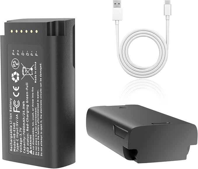 SAPBJ 2 Pack Battery Replacement for eufy Security Video Doorbell E340 Rechargeable Lithium-ion Backup Battery with Type-C Charge Cable Upgraded 7000mAh Capacity