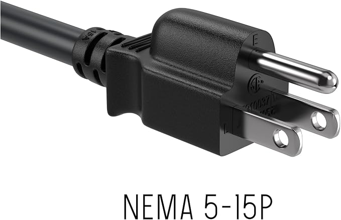Cable Leader 2ft 14AWG Computer Power Cord, NEMA 5-15P to IEC C13 AC Power Cable, Heavy Duty 3-Prong Replacement Power Cord for PC, Monitor, Printer, Server & TV - Black