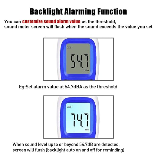 Decibel Sound Meter, Hand-Held Sound Level Meter 30dB to 13dB(A), Noise Meter Monitor with Backlight Alert, Noise Level Meter Tool for Home Office Job-site