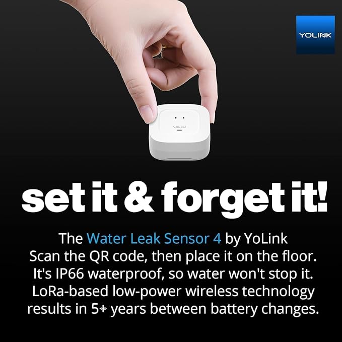 YoLink Smart Home Starter Kit: SpeakerHub & Water Leak Sensor 4 with 105dB Audio Alarm 2-Pack, SMS/Text, Email & Push Notifications, Freeze Warning, LoRa Up to 1/4 Mile Open-Air Range, w/Alexa, IFTTT