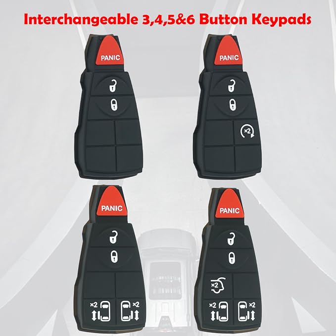 MechanMagic DIY Key Fob Replacement OBD Kit Fits for Chrysler Town and Country 2008-2016 Dodge Caravan 2008-2019 Volkswagen Routan 2009-2012 IYZ-C01C with Interchangeable 3,4,5&6 Button Keypads