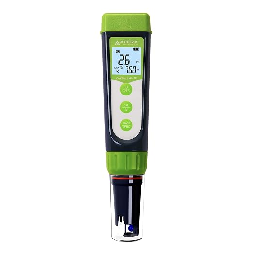 Apera Instruments AI104G GroStar Series GS4 pH/EC/500ppm/700ppm Combo 5-in-1 Pen Tester Kit with Replaceable Double-Junction pH/EC Probe for Hydroponics Water Quality Testing, Gen II