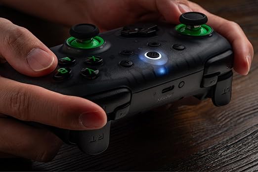 8Bitdo Ultimate 2C Hall Effect Joysticks and Hall Triggers Wireless Controller for Windows PC and Android, with Remappable L4/R4 Bumpers, Turbo function & Rumble vibration (Transparent Black)