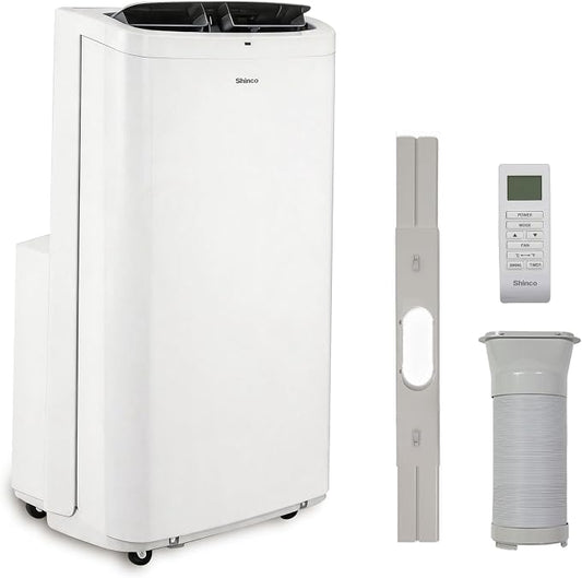Shinco 14,000 BTU White Portable Air Conditioner, Portable AC Unit with Built-in Cool, Dehumidifier & Fan Modes for Room up to 700 sq.ft, Room Air Conditioner with Remote Control, Installation Kit