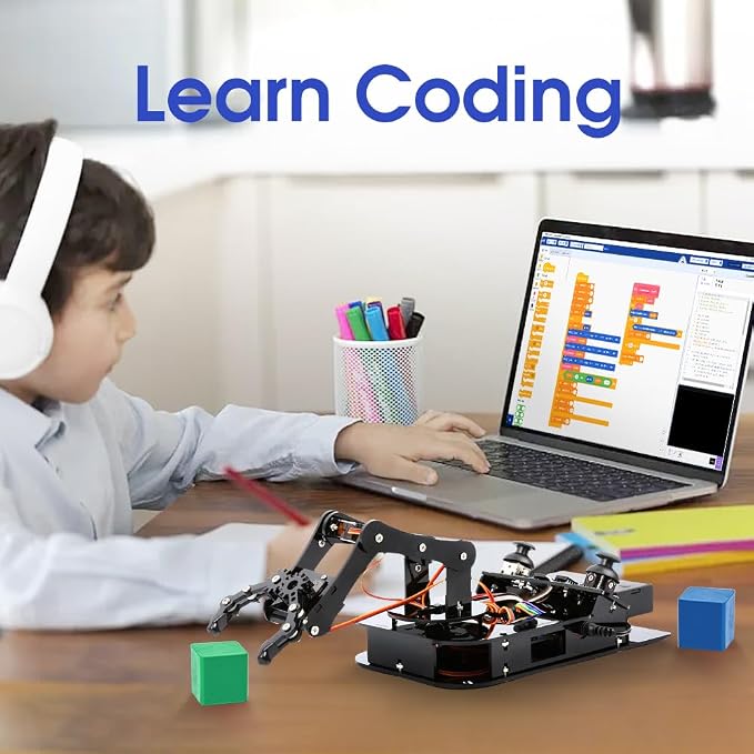 ACEBOTT 4 DOF ESP32 Robotic Arm Kit for Kids 8-12, Robotics Kit App Remote Control Robot Toys Compatible with Arduino, STEM Educational DIY Robot Arm Kit Gift for Teenagers & Adults