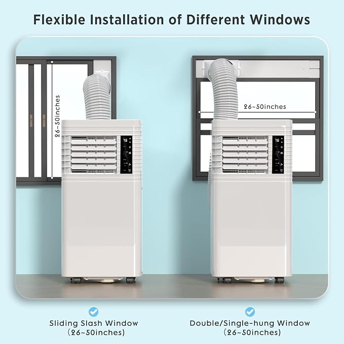 COWSAR 10000 BTU Portable Air Conditioner | Cools Up to 450 Sq.Ft, 4-in-1 Multi-Functional AC with Remote, LED Display & 24H Timer, Full Installation Kit Included