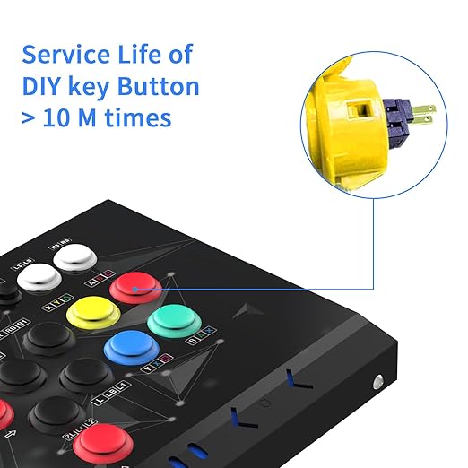 DOYO Arcade Stick Joystick for home, Arcade fighting Joystick-Durable iron Arcade Fightstick Compatible with PC/ PS3 / Switch/NEOGEO Mini/Android/Raspberry Pi (Black)