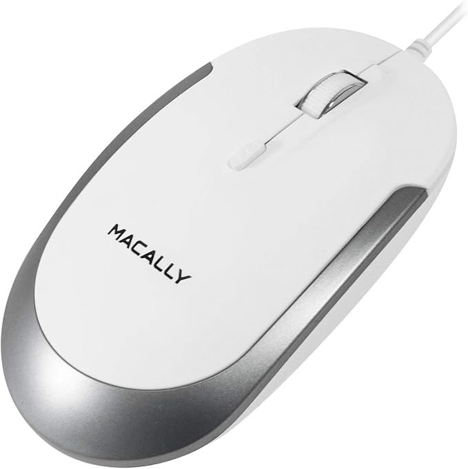 Macally Slim Wired Keyboard and a Silent Wired Mouse, Classic Apple Essentials