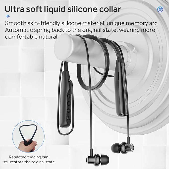 LANDIBO Wireless Waterproof Sports Earphones with 100 Hours of Playback time, Bluetooth Earphones with Microphone, in Ear Noise Reduction, Used for Gym Running and Exercise (Y10)