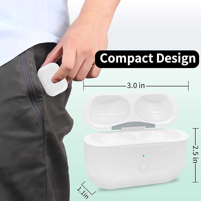 Replacement Charging Case for AirPods Pro 1 & 2 (A2190/A2084/A2083/A2968/A2700/A3047/A3048/A3049/A2931/A2698/A2699) – Lightning & Qi Wireless Charging – Bluetooth Pairing Button – Case Only