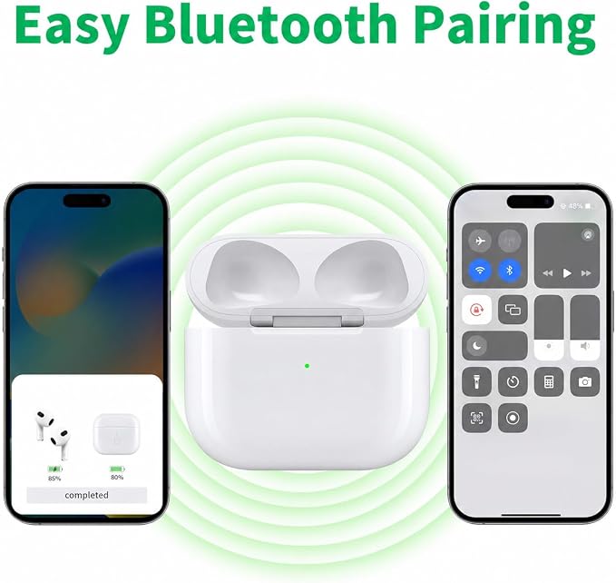 Replacement Charging Case for AirPods 3rd Generation (A2897/A2566/A2565/A2564/A2563) – USB-C & Qi Wireless Charging – Bluetooth Pairing Button – Case Only (No Earbuds)