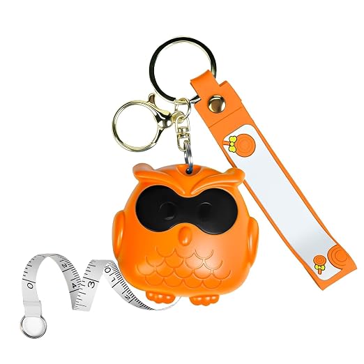 1 Pack Orange Owl Retractable Tape Measure, 2M / 79Inch Dual-Scale Soft Measuring Tape with Belt Clip, Sewing Ruler for Body Measurements & DIY Crafts