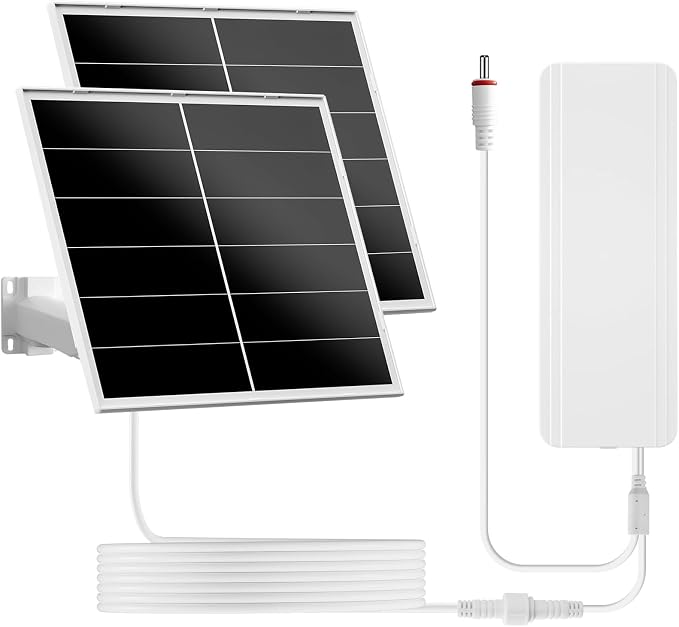 40W Solar Panel Kit and 24000mAh Battery for PTZ Security Cameras, 5V/12V Adjustable Output, USB-C & DC Plugs, 360° Mount, IP66 Waterproof
