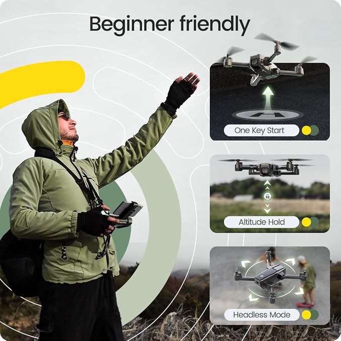 Holy Stone HS440 Foldable FPV Drone with 1080P WiFi Camera for Adult Beginners and Kids; Voice Gesture Control RC Quadcopter with Modular Battery for long flight time, Auto Hover, Carrying Case