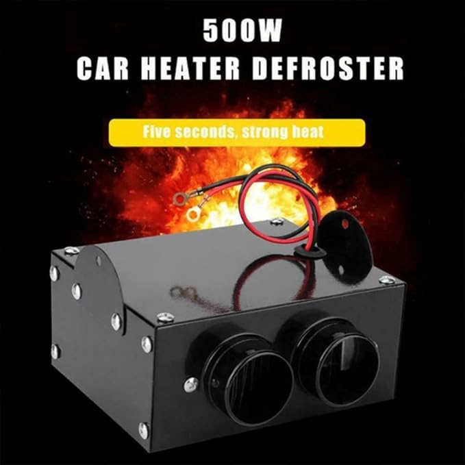 Car Heater Windshield De-Icers - Torcarvh Car Defogger 12V 500W Car Heater 2 in 1 Portable Car Heaters and Cooling Fan with Purification for Winter (24V 500W, 2 Holes)