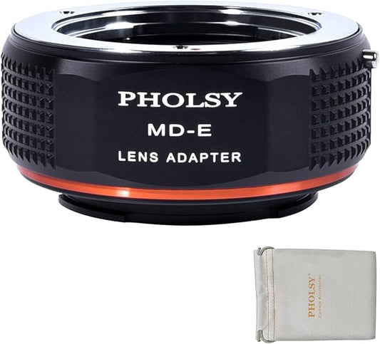 PHOLSY Lens Mount Adapter Compatible with Minolta Rokkor MD (MC) to E Mount Camera, Compatible with Sony a1 a9 a7S iii/ii, a7R a7C a7 iv/iii, a6600 a6500 a6400 a6300 a6000 NEX etc. MD to E, MD to NEX
