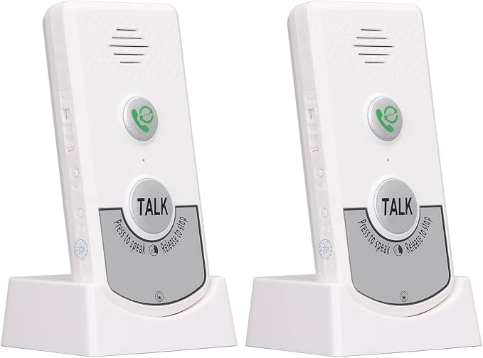 Intercoms Wireless For Home 2 Way Talk Doorbell Voice Intercom, Walkie Talkies Long Range 1000ft Caregiver Pager Intercom Intercomunicador Indoor Outdoor System for Home Hospital Office (White)
