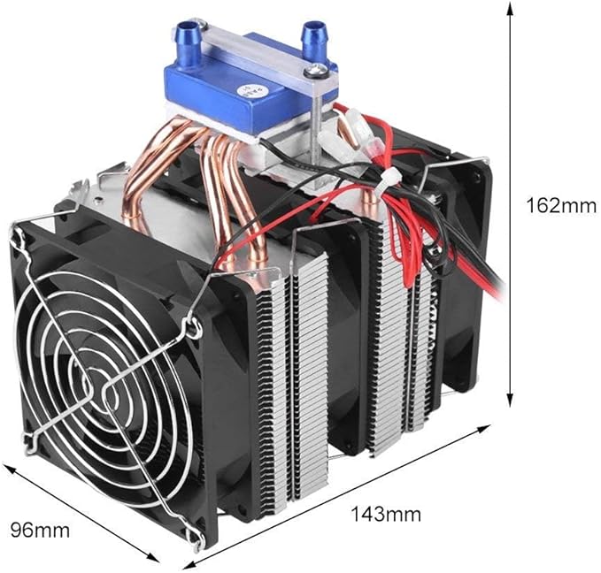Thermoelectric Cooler, DC 12V Thermoelectric Cooler Peltier System Semiconductor Refrigeration Water Chiller Cooling Device for Fish (180W)