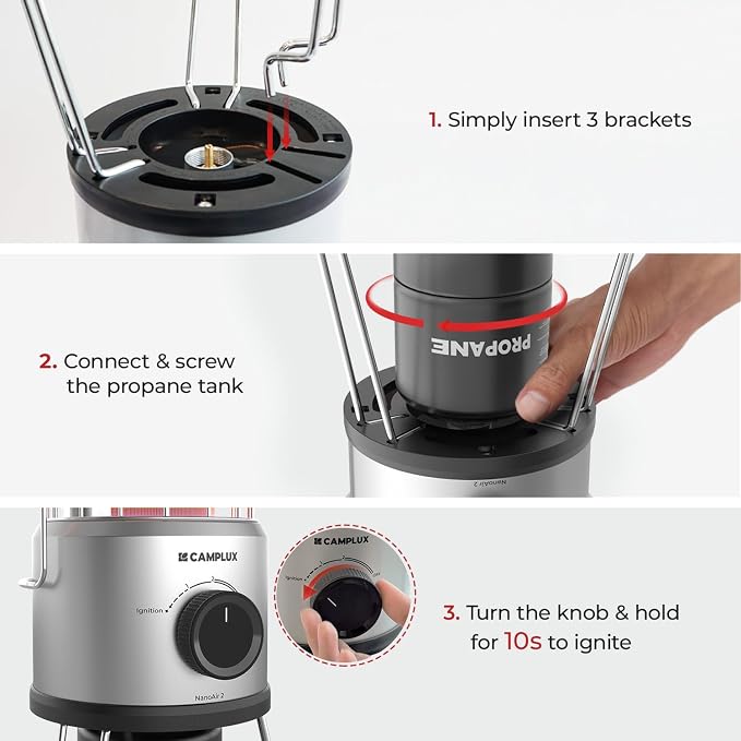 2 in 1 Propane Heater & Stove, CAMPLUX 8500 BTU Portable Propane Heater Indoor with Handle, Outdoor Gas Stove for Patio, Camping, Tent, Ice Fishing, Garage