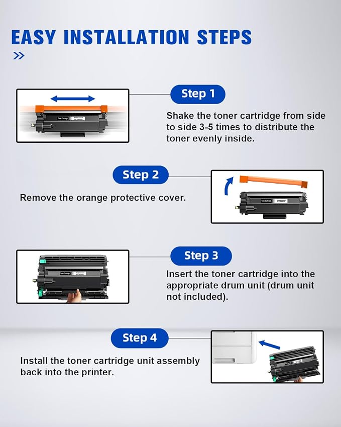 TN830XL TN830 TN-830 Toner Cartridge Compatible Replacement for Brother TN830 XL/V/R TN 830 XL TN-830XL 830 Toner Use with HL-L2460DW DCP-L2640DW MFC-L2820DW MFC-L2900DW HL-L2400D Printer (4 Black)