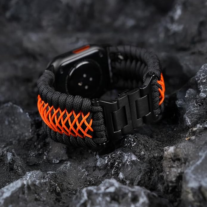 Tefeca Titan Series Paracord Band Compatible with Apple Watch Ultra 2/49mm, Series 10/46mm, 9/8/7/45mm, SE2/SE/6/5/4/44mm, and 3/2/1/42mm