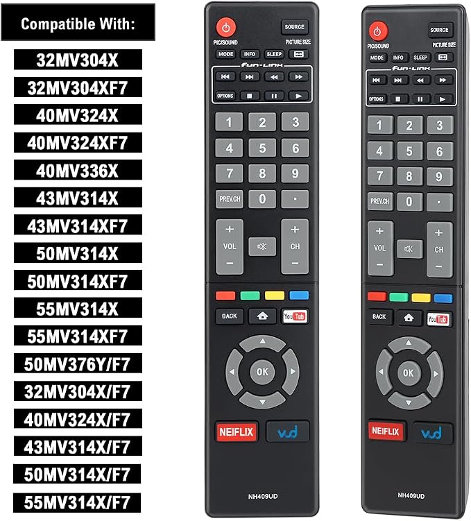 for Magnavox-TV-Remote-Control-Replacement, Compatible with Magnavox LED HDTV Smart TVs (NH409UD)