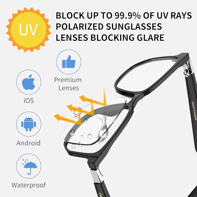 GetD 2026 Acetate Smart Glasses, ChatGPT and 145-Language Real-time Translator, Bluetooth Eyewear with Clear Lens, 11H Battery Life, Open-Ear Audio, Voice Control for Travel & Business