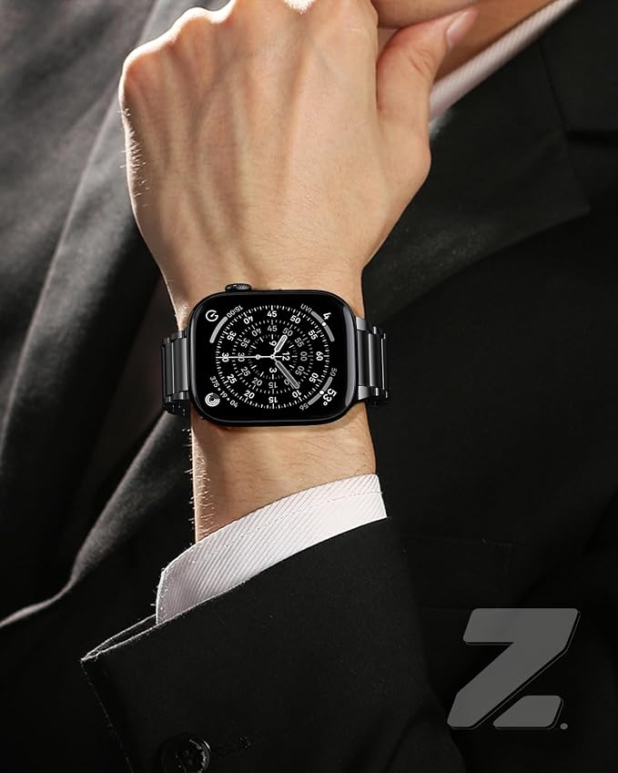 Upgraded Titanium Band Compatible with Apple Watch Band 42mm Apple Series 11 Band iWatch 11/10 42mm, 9/8/7 41mm, SE3/SE2/SE/6/5/4 40mm, 3/2/1 38mm, 20mm Wide Lightweight Metal Strap,Black