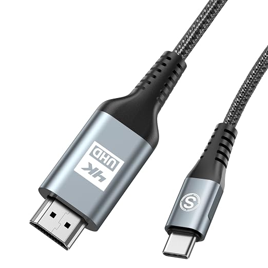 USB C to HDMI Cable 6.6ft, [4K, High-Speed], USB Type C to HDMI Cord [Thunderbolt 3/4 Compatible] for iPhone 17 16 15 Pro Max Plus Air, MacBook iPad Pro/Air,Samsung S26 S25 S24 S23 S22 Surface Switch