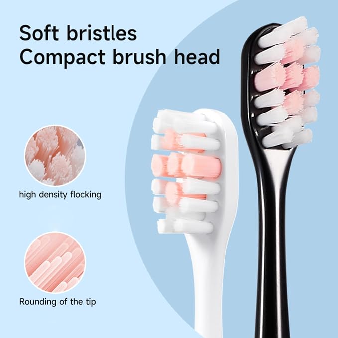 Reva V3 Sonic Electric Toothbrush for Adults, Dual Display, 5 Modes, 200-Day Battery, 4 Brush Heads, IPX7 Waterproof (Black)