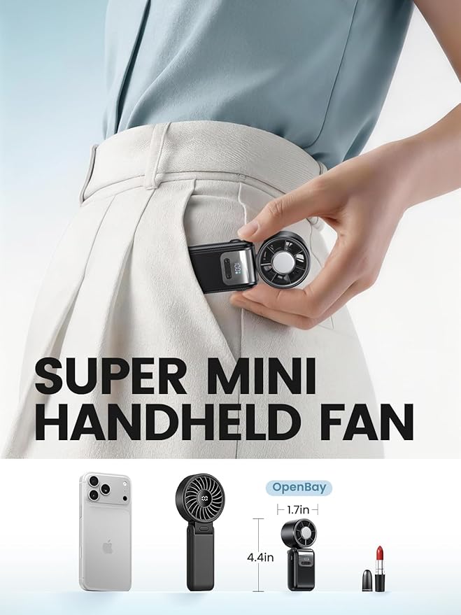 Portable Mini Handheld Fan with Ice Cooler & 5.5 Inch Rechargeable Clip‑on Fan with LED Display & 360° Rotation