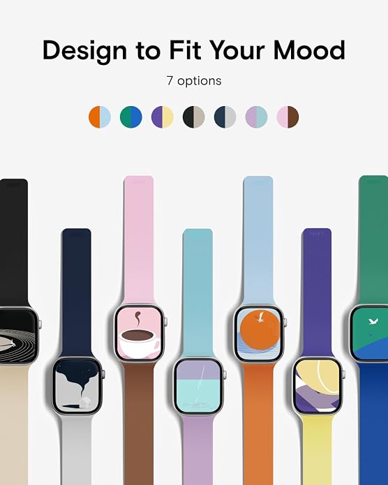 MOFT Snap Duo Watch Bands Compatible with Apple Watch, Quick Magnetic Wear, Duo-Color Design & Soft Silicone, iWatch Bands for Ultra 3/2/1, Series 11/10/9/8/7/SE/6/5/4/3/2/1, 38/40/41/42/44/45/46/49mm