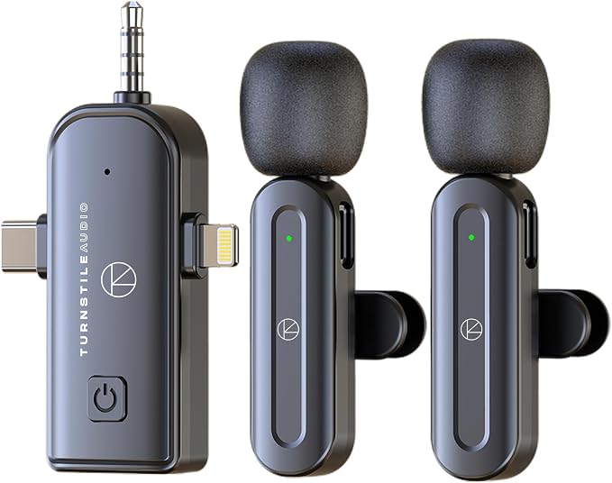 Sony ICD-UX570 Digital Voice Recorder, Bundle with Turnstile Audio 3-in-1 Multifunctional Wireless Lavalier Microphone