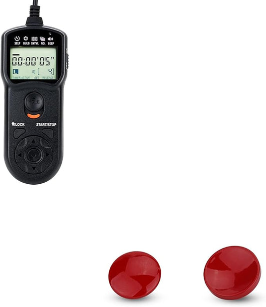 JJC Intervalometer Timer Remote & 2-Pack Soft Shutter Release Button for Fujifilm X100VI X100V X100F X100T X-T30 II XT30II X-T30 XT30 X-T20 XT20 X-T4 XT4 X-T3 XT3 X-T2 XT2 X-E3 XE3 Cameras & More