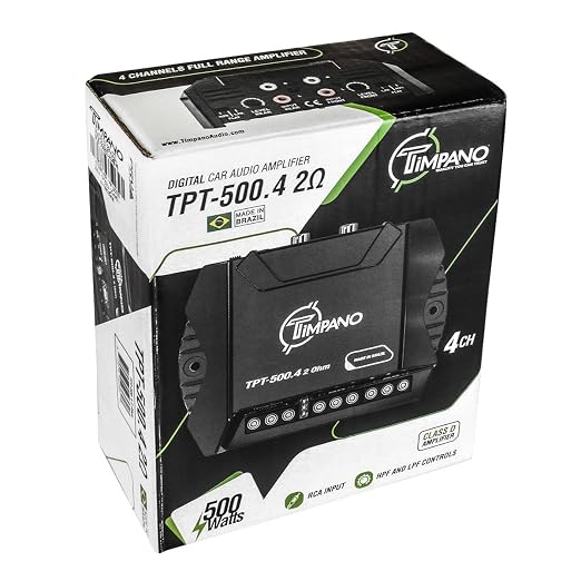 Timpano Audio TPT-500.4 2 Ohm 400 Watt 4 Channel Car Audio Amplifier