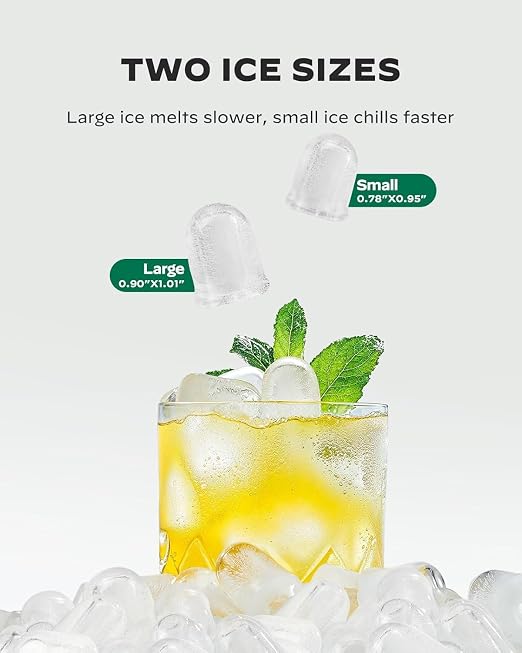Silonn Countertop Ice Maker, 26 lbs/Day Fast Ice in 6 Mins, Self-Cleaning Compact Ice Machine for Home Kitchen Office Parties, Black