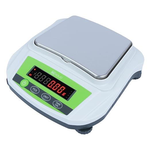 U.S. Solid Precision Balance, 2000g/4.4lb x 0.01g Analytical Digital Lab Scale, 6.2" x 5" Rectangular Pan, Piece Counting, g/ct/oz/lb, 100-240V AC & 4xDC 1.5V Battery, Kitchen, Jewelry, Scientific Use