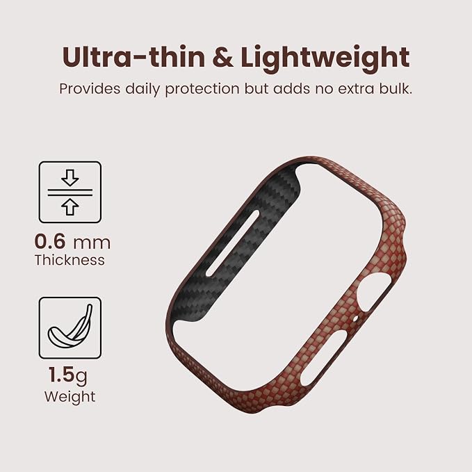 PITAKA Apple Watch Series 11/10 Case, Exquisite Minimalist Slim Apple Watch Series 11/10 46mm Case, Aramid Fiber Woven, Sunset