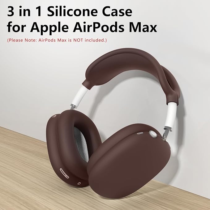 Silicone Case Cover for AirPods Max Headphones, Ear Pad Case Cover/Ear Cups Cover/Headband Cover for AirPods Max 2/1 (2026/2024/2020)(USB-C/Lightning), Accessories for Apple AirPods Max 2, Burgundy