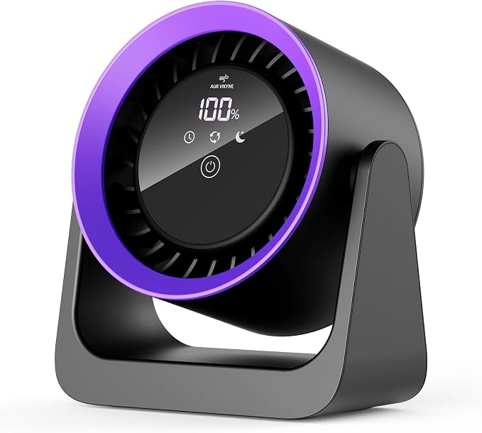 Tryetas 2026 Rechargeable USB Desk Fan, 30db Quiet Table Fan with Turbo Airflow, 100 Speeds, Digital Display, 120° Rotating, 5000mAh Desktop Fan for Bedroom Home Office Dorm Travel