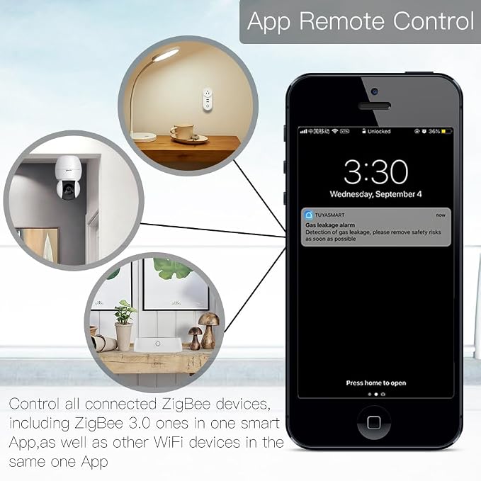 MOES Tuya ZigBee 3.0 Hub/Wired Gateway, WiFi Smart Home Bridge Remote Controller,Work with Tuya ZigBee Smart Device, White