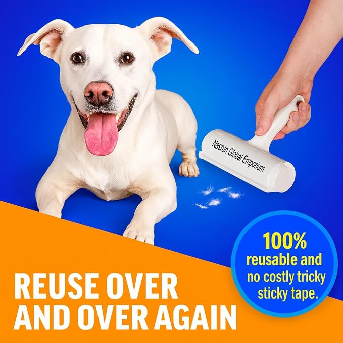 Reusable Lint Remover – Pet Hair & Fur Remover for Clothes, Carpets, Furniture & Sofas – Copper Blade, Eco-Friendly, Manual Fabric Shaver (Blue/Silver)