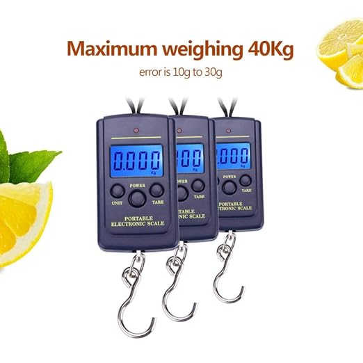 Fishing Scale, Digital Portable Electronic Balance with LCD Display, Hanging Hook Design for Accurate Weight Measurement